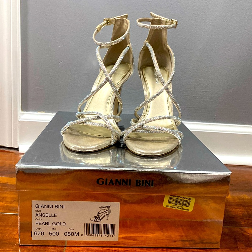 Gianni Bini Pearl Gold Heels